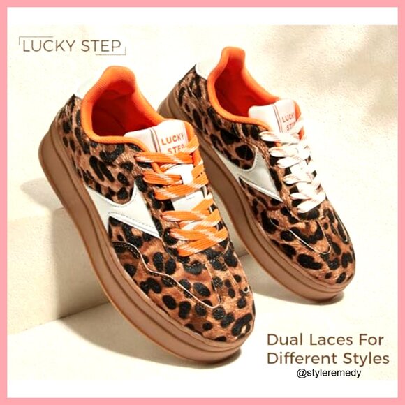 Platform Retro Sneakers with Thick Sole, Dual Laces, Slip-Resistant - Picture 4 of 7